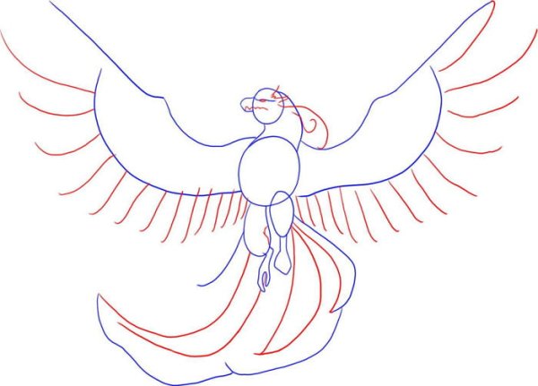 Нарисовать Жар птицу поэтапно