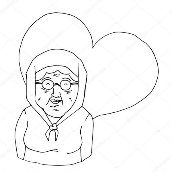 Бабушка для срисовывания