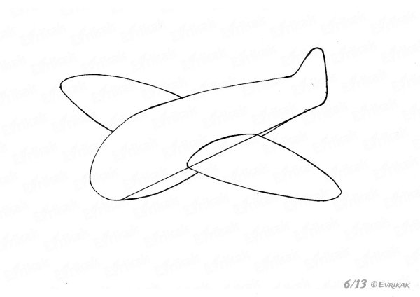 Рисунок самолёта карандашом для детей