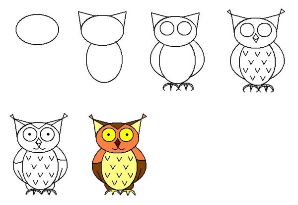 Поэтапное рисование для детей