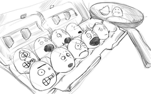 Рисунок яйца карандашом для срисовки