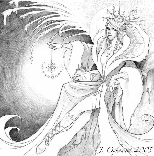 Снежная Королева рисунок карандашом