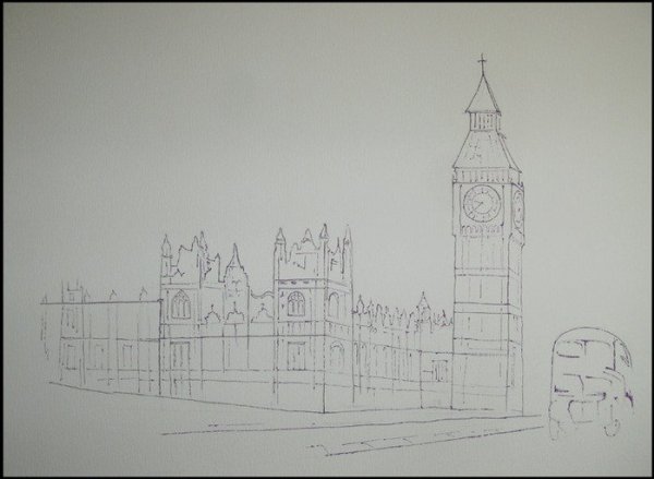 Поэтапное рисование Биг Бена