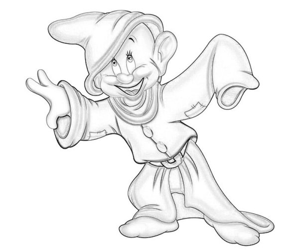 Контур гнома для раскрашивания