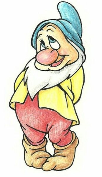 Белоснежка и семь гномов карандашом