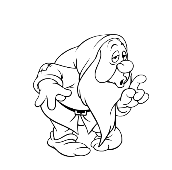 Гном Чихун из Белоснежки раскраска