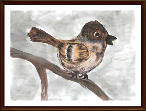 Рисунок воробья для срисовки