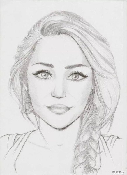 Портрет девушки карандашом
