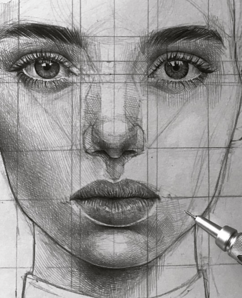 Лицо карандашом