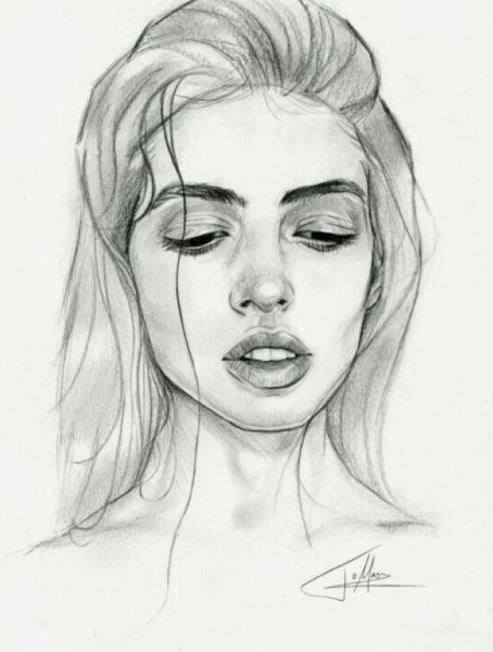 Портрет девушки карандашом