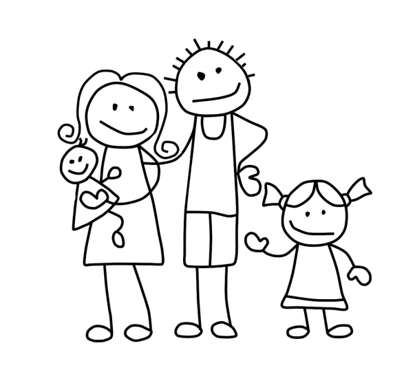 Семья рисунок карандашом