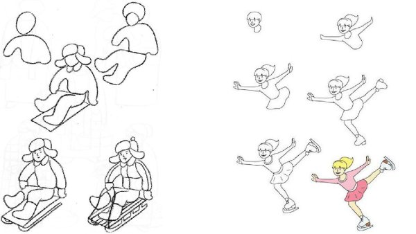 Рисование человека в движении для детей