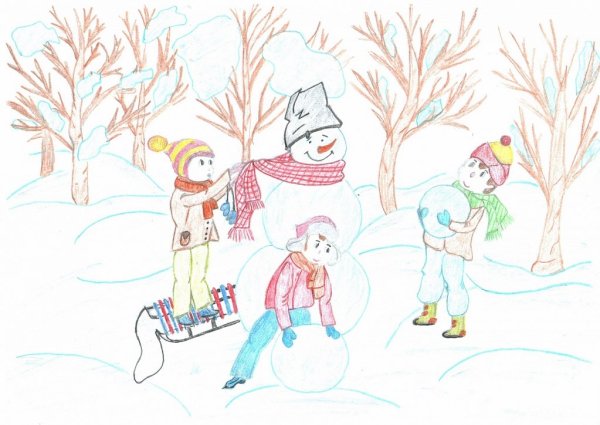 Раскраска. Зимние забавы