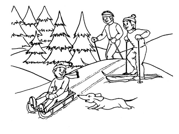 Зимние забавы рисунок для детей поэтапно