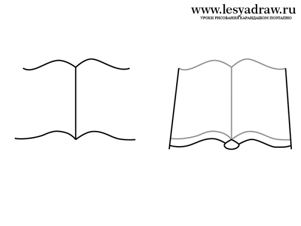 Открытая книга рисунок карандашом