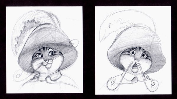 Кот в сапогах рисунок карандашом