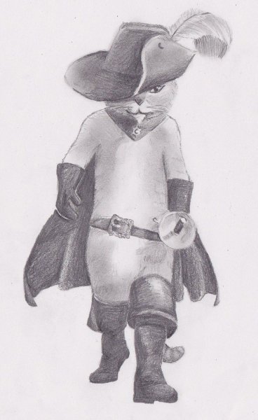 Нарисовать кота в сапогах