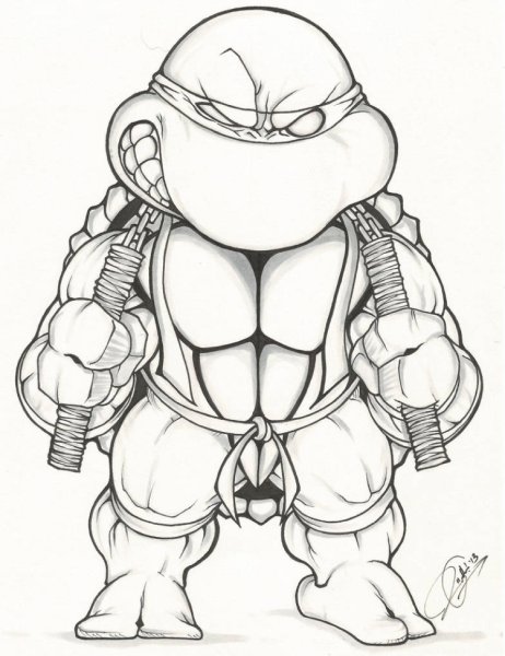 Микеланджело Черепашки ниндзя для срисовки