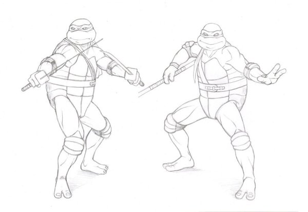 Черепашки ниндзя рисунок карандашом
