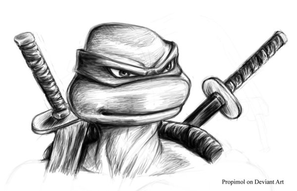 Черепашки ниндзя карандашом