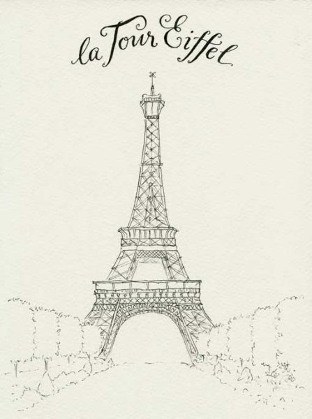 Эльфелева башня карандашом