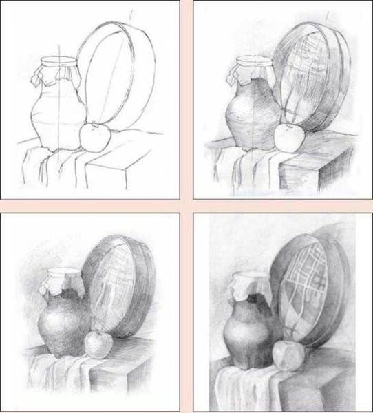 Этапы рисования натюрморта