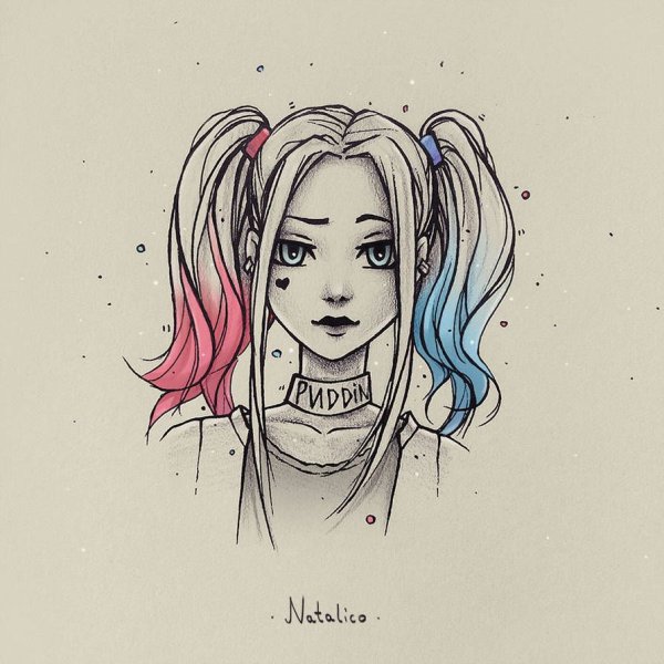 Рисунки для скетчбука Харли Квинн