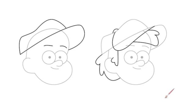 Рисунок Диппера из Гравити Фолз карандашом