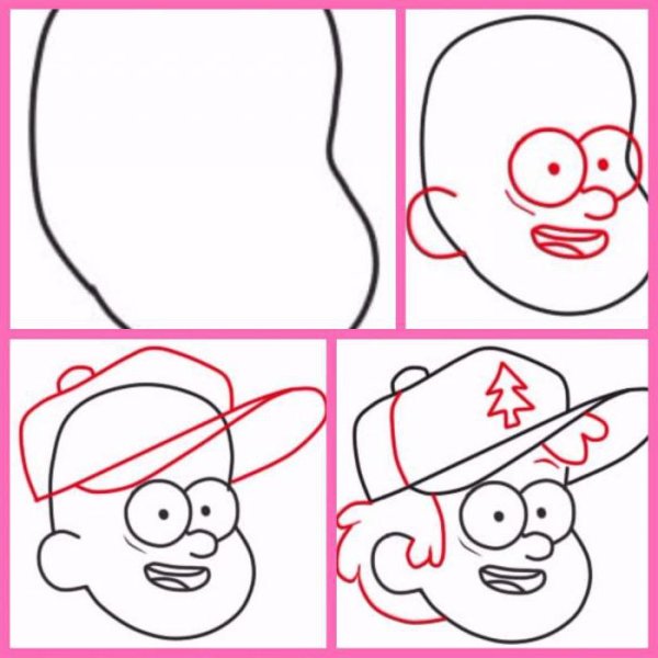 Нарисовать Диппера из Гравити Фолз