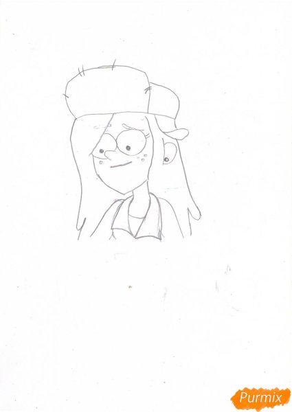 Нарисовать Мейбл из Гравити Фолз поэтапно