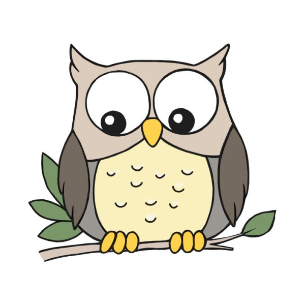 Сова рисунок для срисовки легкие