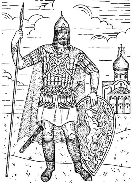 Александр Невский прорись