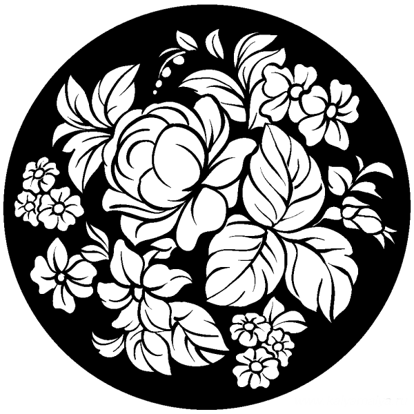 Трафарет цветов Жостовской росписи
