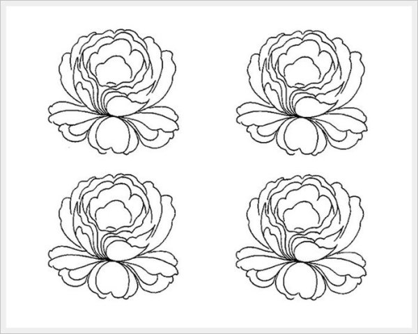 Раскраска Жостовский поднос с цветами