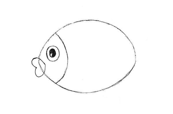 Рыбка рисунок карандашом