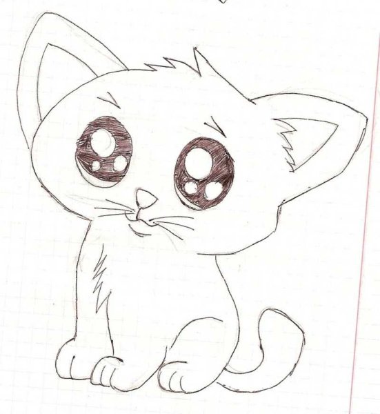 Кошка карандашом