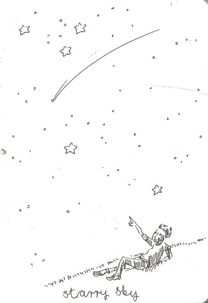 Звездное небо карандашом