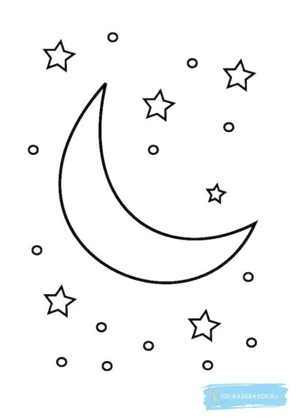 Месяц раскраска