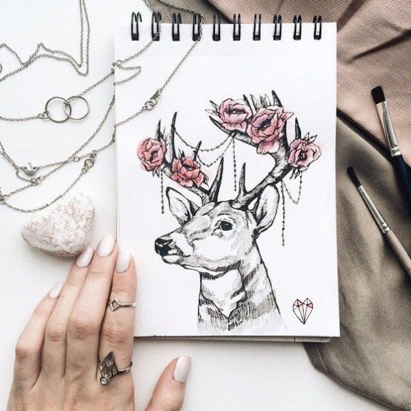 Рисунки для срисовки в скетчбук лёгкие