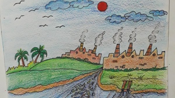 Рисование по загрязнению рек