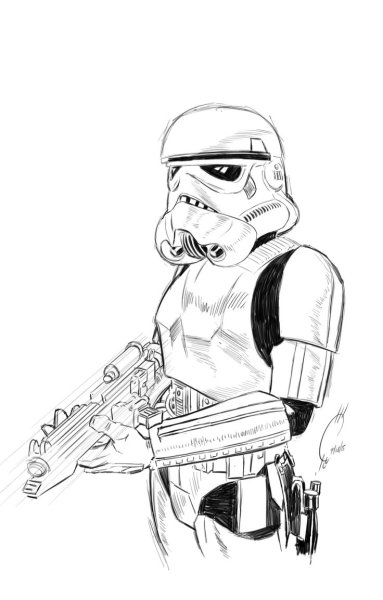 Штурмовик из Звездных войн карандашом
