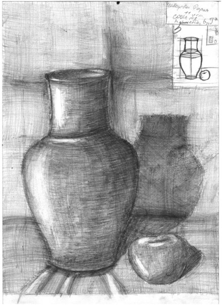 Этапы рисования натюрморта карандашом