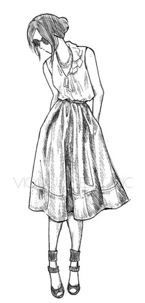 Платья для срисовки карандашом