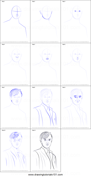 Драко Малфой рисунок пошагово