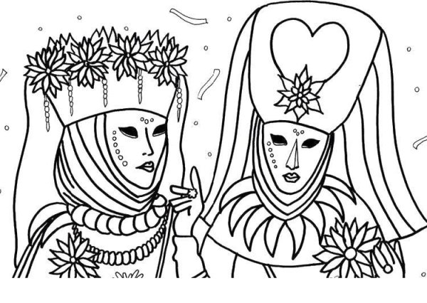 Венецианский карнавал раскраска