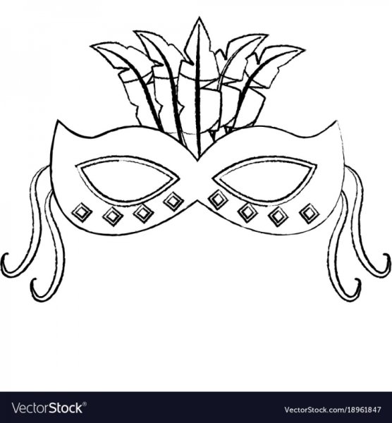 Маскарадная маска рисунок для срисовки