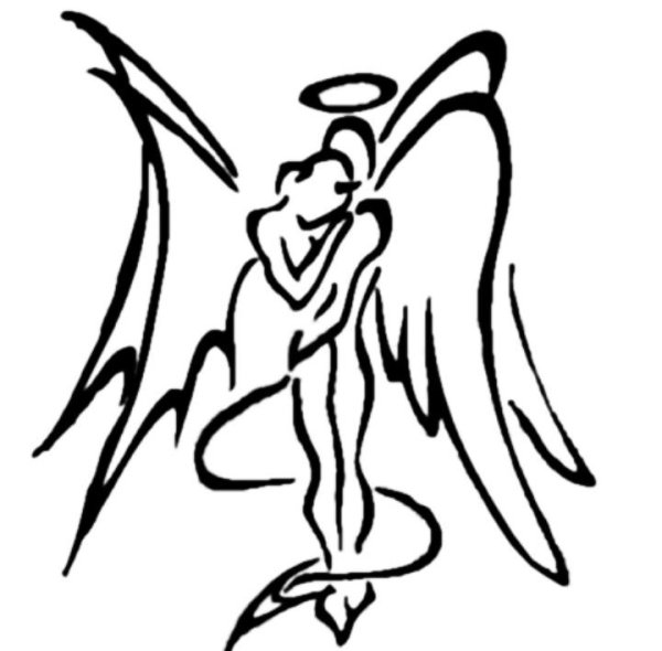 Ангел и демон рисунок