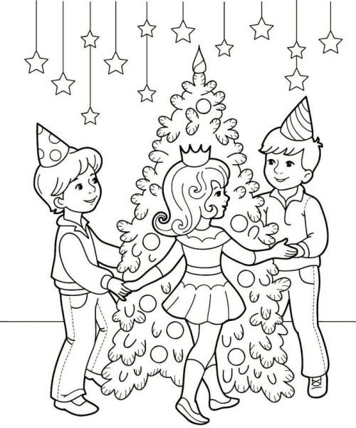 Раскраска новогодний праздник
