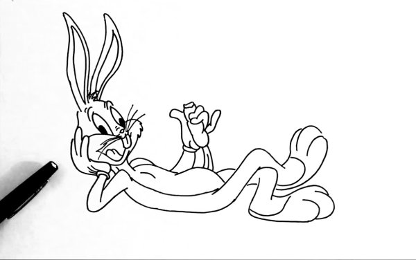 Кролик Багз Банни раскраска