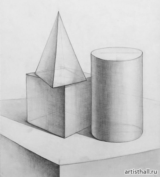 Графический натюрморт из геометрических фигур